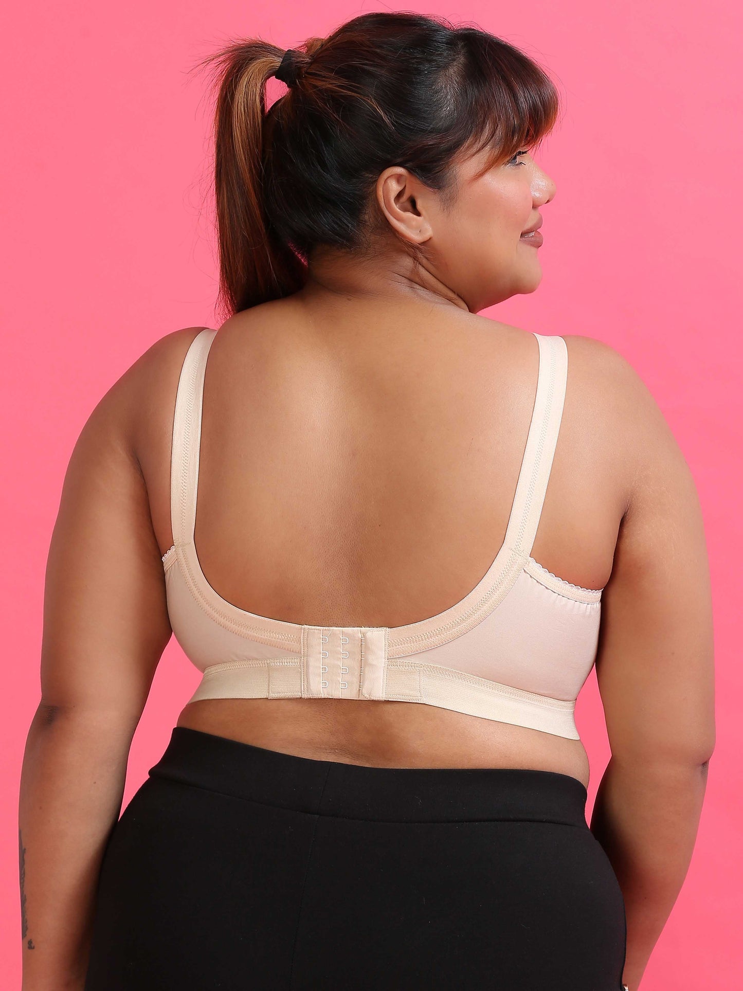 Cream Double Layered Full Coverage Plus Size Bras