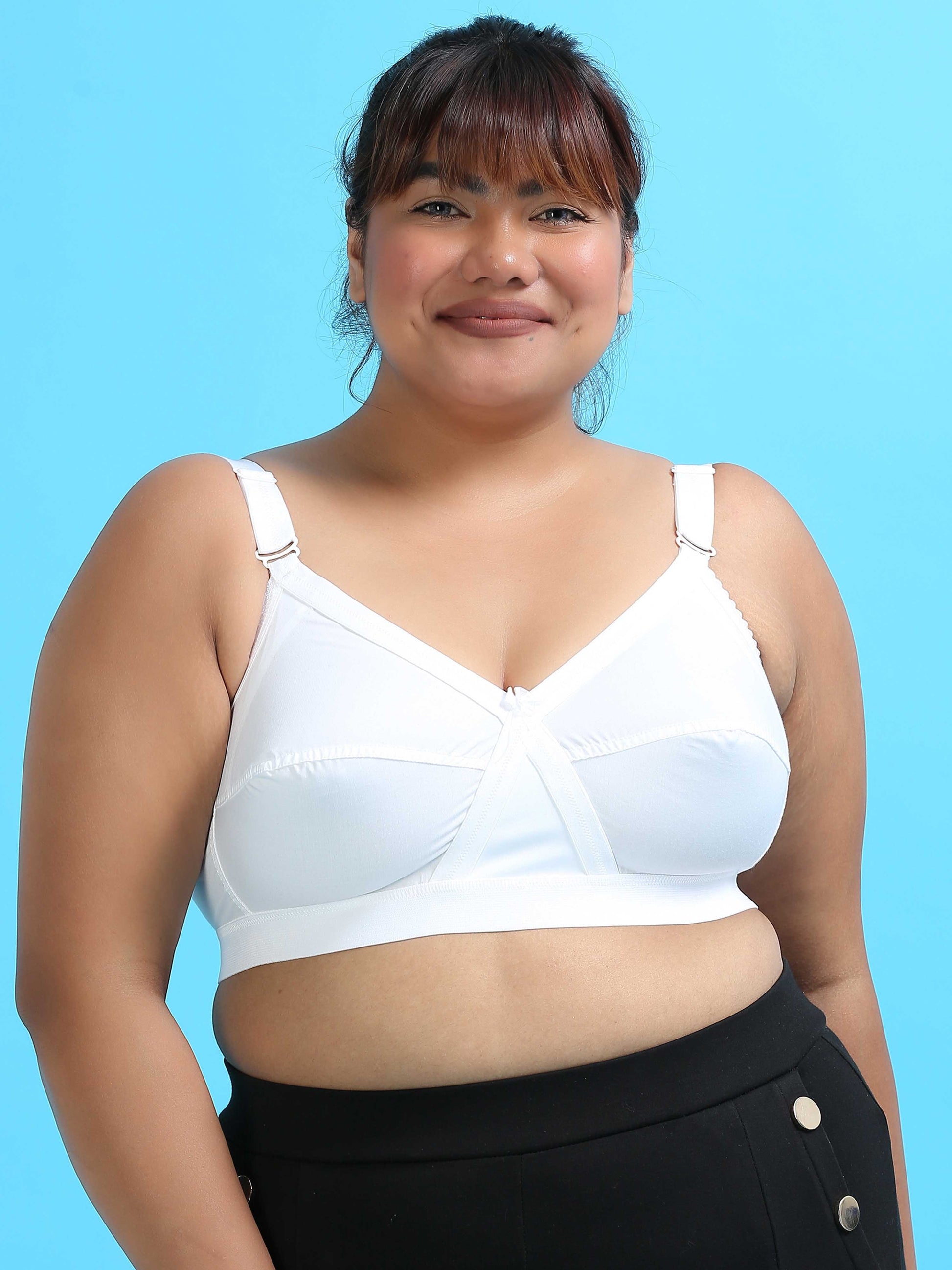 White Double Layered Full Coverage Plus Size Bras