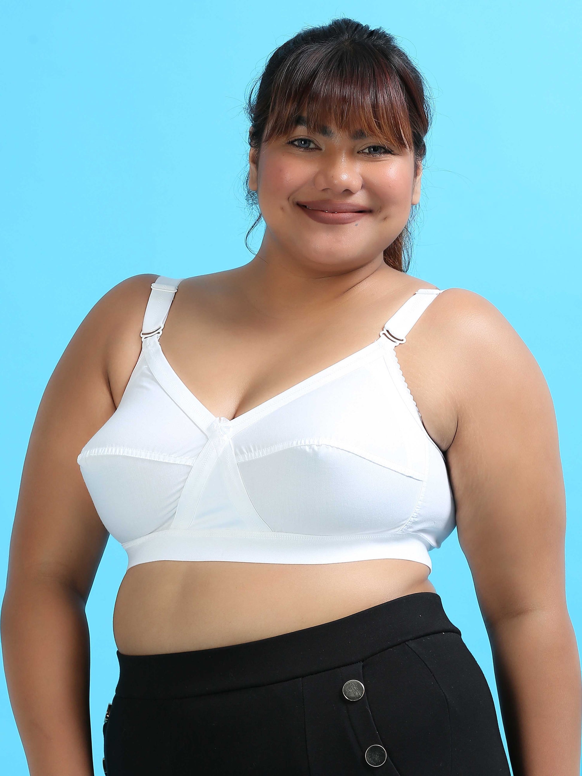 White Double Layered Full Coverage Plus Size Bras