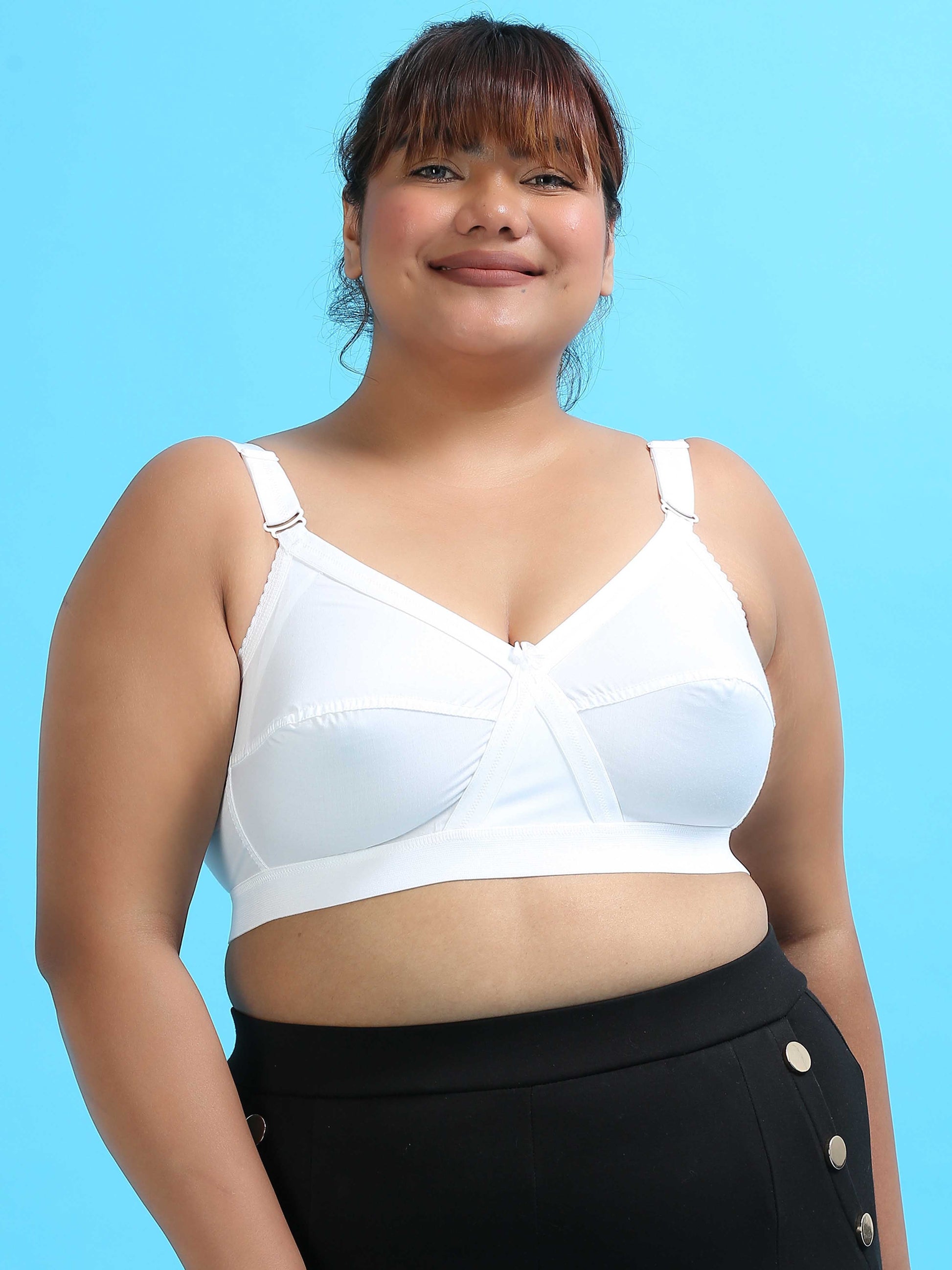 White Double Layered Full Coverage Plus Size Bras